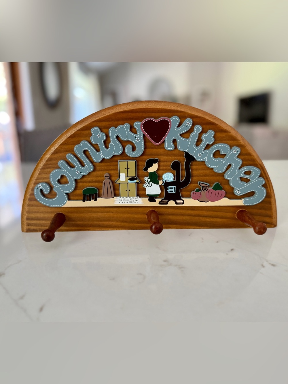Cottage Core - Country Kitchen Wall Hanging with Hooks